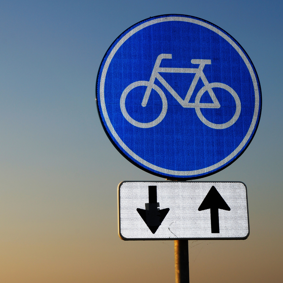 Bike path sign